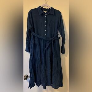 Alex Mill Indigo Camilla Dress Blue Cotton and Linen Medium